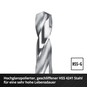 Set burghie metal Einhell 19 piese HSS-G otel HSS 4241 varf 135deg cu caseta de depozitare - Img 5