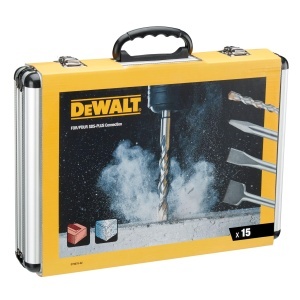 Set burghie si dalturi Dewalt 15 piese, performanta ridicata, inclusiv cutie metalica