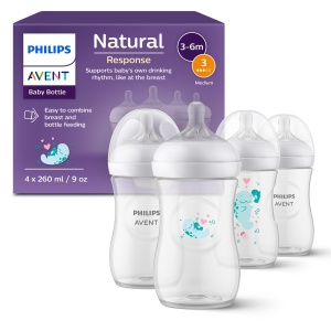 Set cadou Philips Avent Natural Response SCY90361 4 biberoane 260 ml sistem anti-colici