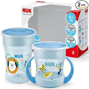 Set cani pentru copii NUK Magic Cup Mini Magic Cup 360deg 160 ml 230 ml albastru BPA-free