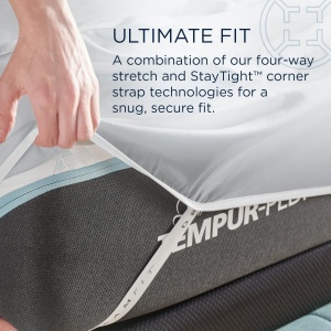 Set cearsafuri din bumbac Tempur Sleepy Silver Mist Cal King, 4-way stretch - Img 6