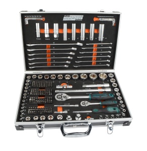 Set chei tubulare Bruder Mannesmann 232 piese M98432 otel crom-vanadiu in geanta aluminiu - Img 5