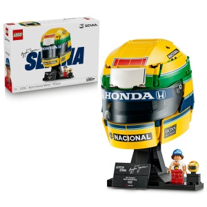Set Constructie LEGO Ayrton Senna Helm 43024, 931 piese, galben cu detalii verzi
