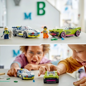 Set Constructie LEGO City - Urmarire cu Politie si Masina Sport, 213 Piese - Img 8