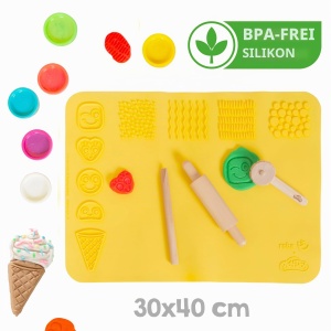 Set creativ pentru copii roba x Play-Doh - 3D-Mat, unelte din lemn FSC, 6 culori - Img 3
