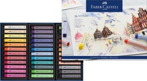 Set Creioane Pastel Faber-Castell 36 culori, intensitate mare, in etui