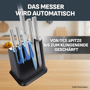 Set cutite Tefal EverSharp Pro, 5 piese, inox german, autoascutire, negru - Img 7