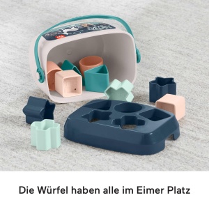 Set de 10 blocuri de constructie Fisher-Price, pentru bebelusi, culoare marine albastru - Img 4