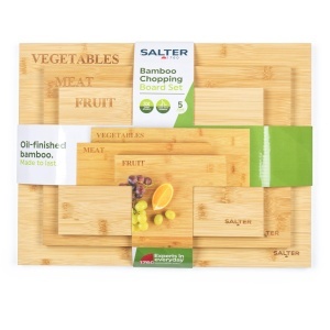 Set de 3 tocatoare Salter BW07281 din bambus margini gri anti-alunecare - Img 8