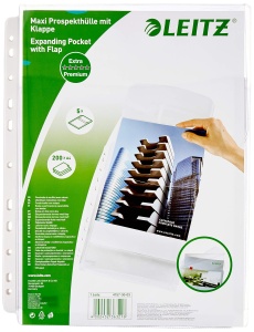 Set de 5 Folii de Protectie Leitz Maxi, A4, Capacitate 200 Foi, PVC de 0,17 mm
