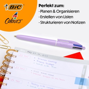 Set de 8 Pixuri BIC 4 Culori cu Design Variat, Reincarcabile, 1.0 mm - Img 4