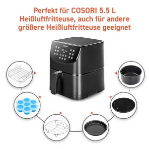 Set de accesorii pentru friteuza cu aer cald COSORI, 6 piese, compatibil 5.5L - Img 2