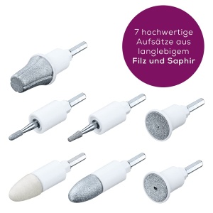 Set de achizitie suplimentar Beurer pentru dispozitivul de manichiura/pedichiura MP 41, 7 accesorii din safir si pasla, pentru ingrijirea mainilor si picioarelor - Img 2