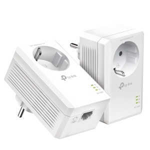 Set de adaptoare TP-Link Powerline TL-PA7017P KIT(1000Mbit/s, cu Steckdose, Gigabit-Port, Plug&Play, Adaptor Powerline AV/AV2 HomePlug, Ideal pentru Media-Streaming)