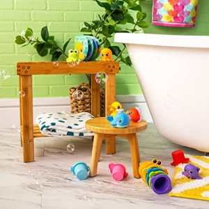 Set de baie de 15 piese Bright Starts, Splash, Splash Baby - carte impermeabila, ratuste de cauciuc, jucarii pentru animale de companie si cani de stivuire, unisex, 6 luni+ - Img 10