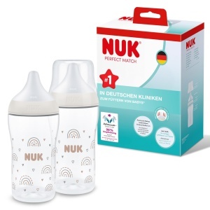Set de biberon NUK Perfect Match, 260 ml, anti-colici, BPA-free, 2 bucati