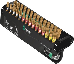 Set de biti Wera 05057431001, 30 piese, cu acoperire diamantata
