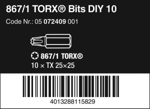 Set de Bits Wera 8671 TX 25, 10 bucati, pentru suruburi TORX PLUS - Img 2