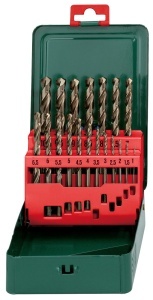 Set de burghie din metal Metabo HSS-CO, 19 piese, 1-10 mm, cu cutie metalica