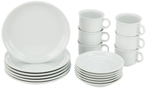 Set de cafea Thomas Trend 18 piese pentru 6 persoane, portelan alb, spalabil in masina