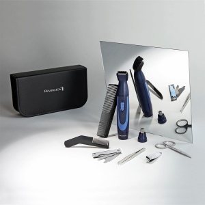 Set de calatorie Remington Hygiene in Case [13 bucati: pentru par si manichiura/pedichiura etc.] Aparat de tuns barba, aparat de tuns parul nasului, aparat de tuns urechi si sprancene, tuns unghii si foarfece, penseta, 2 piepteni etc. NE3890 - Img 5