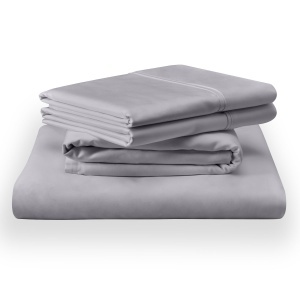 Set de cearsafuri din bumbac Tempur, gri rece, king size
