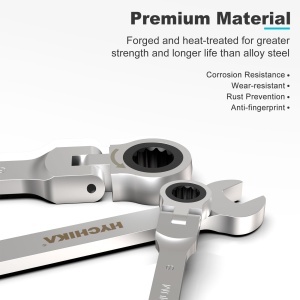 Set de Chei cu Ratchet HYCHIKA 9 Piese, Flexibile 6-19mm, Inclusa Geanta - Img 5