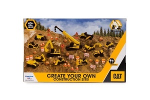 Set de Constructie CAT Little Machines Mega-Set, 41 piese, cu vehicule si accesorii, galben - Img 5