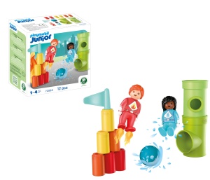 Set de Constructie PLAYMOBIL JUNIOR 72085 - Superhelden Action cu Apa si Foc, pentru copii 4
