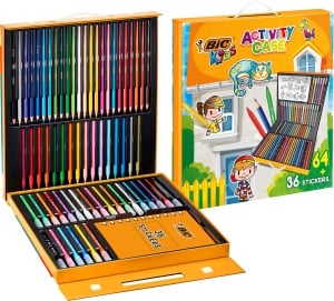 Set de Creioane BIC Kids Activitate - 64 Piese 24 Creioane Colorate, 24 Markere, 16 Creioane de Ceara