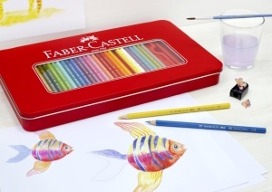 Set de creioane colorate Faber-Castell 60 bucati hexagonale in metalletui - Img 3