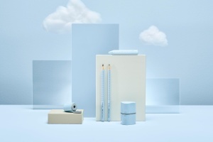 Set de creioane Faber-Castell Jumbo Grip, 3 piese, ergonomice, culoare sky blue - Img 9
