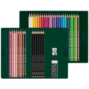 Set de Creioane Faber-Castell Polychromos si Graphite Matt, 40 piese, 32 culori - Img 2