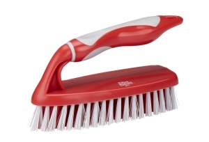 Set de curatenie Dirt Devil 6 piese - Besen cu maner, Spalator, Perie si Matura, RosuGri - Img 1