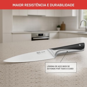 Set de cutite Tefal Jamie Oliver 4 piese, otel inoxidabil, manere din lemn de acacia - Img 2