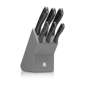 Set de cutite WMF 7 piese cu suport din lemn, cutite din otel inoxidabil