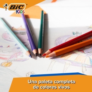 Set de desen BIC Kids cu 18 creioane colorate, 18 markere, 18 carioci, 3 caiete si 50 autocolante - Img 7
