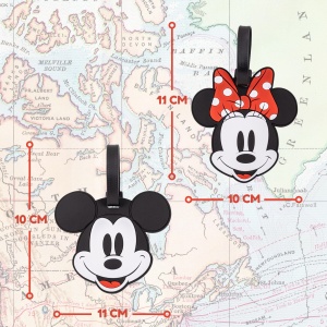 Set de etichete de bagaj Disney Mickey si Minnie Mouse, 2 piese, rosu si negru - Img 5