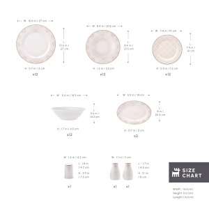 Set de Farfurii Karaca Elegance Bone Siena, 53 piese, pentru 12 persoane, Alb Aur - Img 2