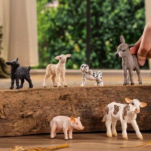 Set de Figurine Schleich Ferma - 6 Piese, Include Dalmatian, Porc, Capra, Miel si Iepuras - Img 2