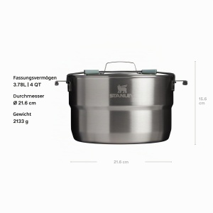 Set de gatit Stanley 1913 Wildfare 3.78L - Inox, pentru 4 persoane - Img 2