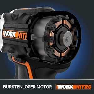 Set de gaurit combinat cu acumulator WORX NITRO WX352 20V - motor fara perii - pentru insurubare, gaurire si gaurire cu percutie - 60Nm - cutie de viteze cu 2 trepte si lumina LED - incl. baterii 2x20V 2Ah si incarcator rapid 2A - Img 10
