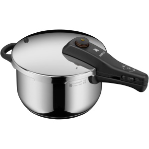 Set de inductie pentru oala sub presiune WMF Perfect One Pot 2 bucati, oala sub presiune 4.5l + 3l, semnal mare de gatit, 2 setari de caldura, maner capac detasabil, potrivit pentru toate tipurile de aragaz, otel inoxidabil - Img 5