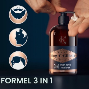 Set de ingrijire King C. Gillette, 3 in 1, 350 ml, crema hidratanta 100 ml - Img 3