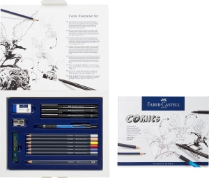 Set de instrumente de desen Faber-Castell Pitt Artist Pen pentru comicuri, 15 piese - Img 3