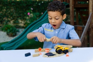 Set de joaca cu masini de constructie CAT Dig N Build, 230g nisip kinetic, pentru copii 3 - Img 5
