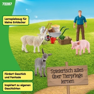 Set de Joaca Ferma Schleich cu 19 Piese, Figurine Esel, Porc si Oaie - Img 6