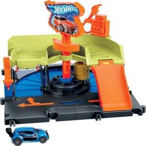 Set de joaca Hot Wheels City HDR27 Spalatorie auto cu 1 masina inclusa conectabil cu alte seturi