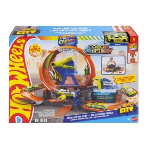 Set de joaca Hot Wheels City Mega Loop cu spalatorie auto si vehicul Color Shifters - Img 7