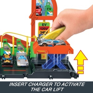 Set de joaca Hot Wheels City - Statie de incarcare pentru masini electrice, 164, HTN79 - Img 5